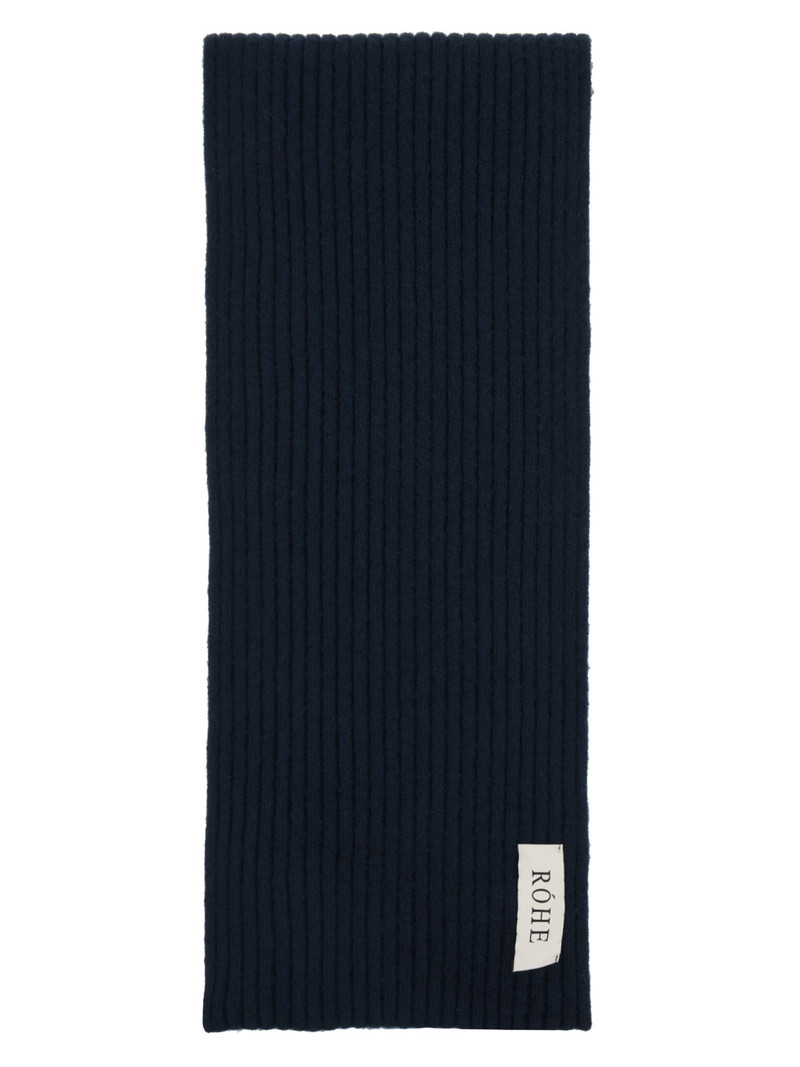 RÓHE Navy Boiled Wool Knitted Scarf outlook