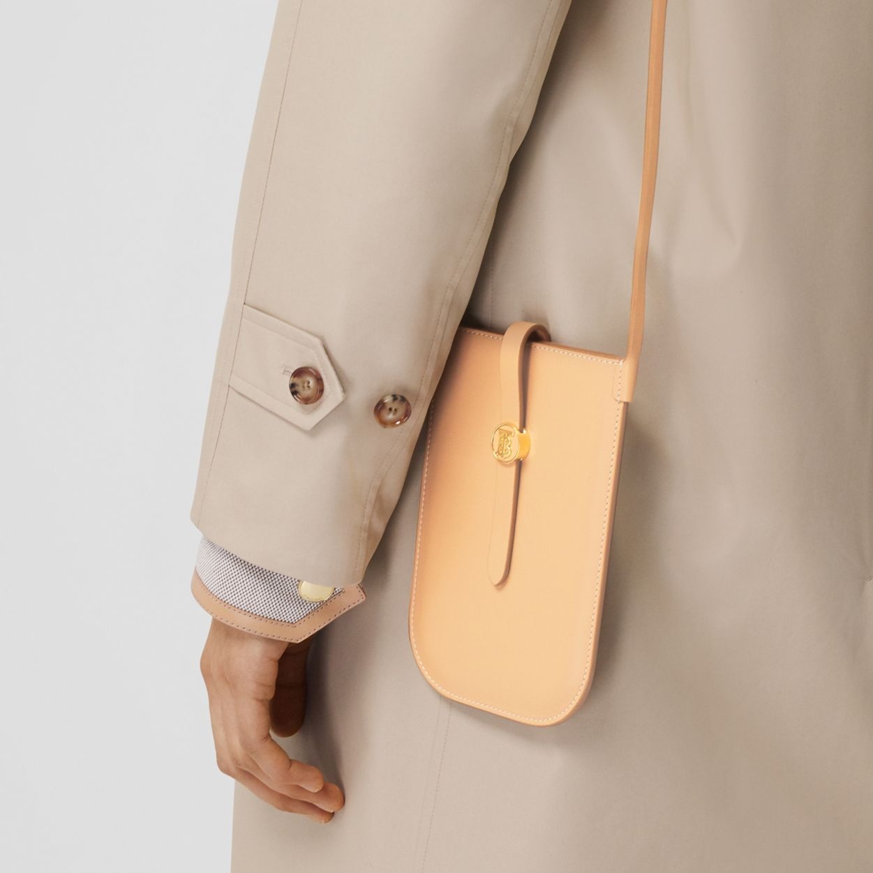 Topstitched Leather Anne Phone Case with Strap - 3