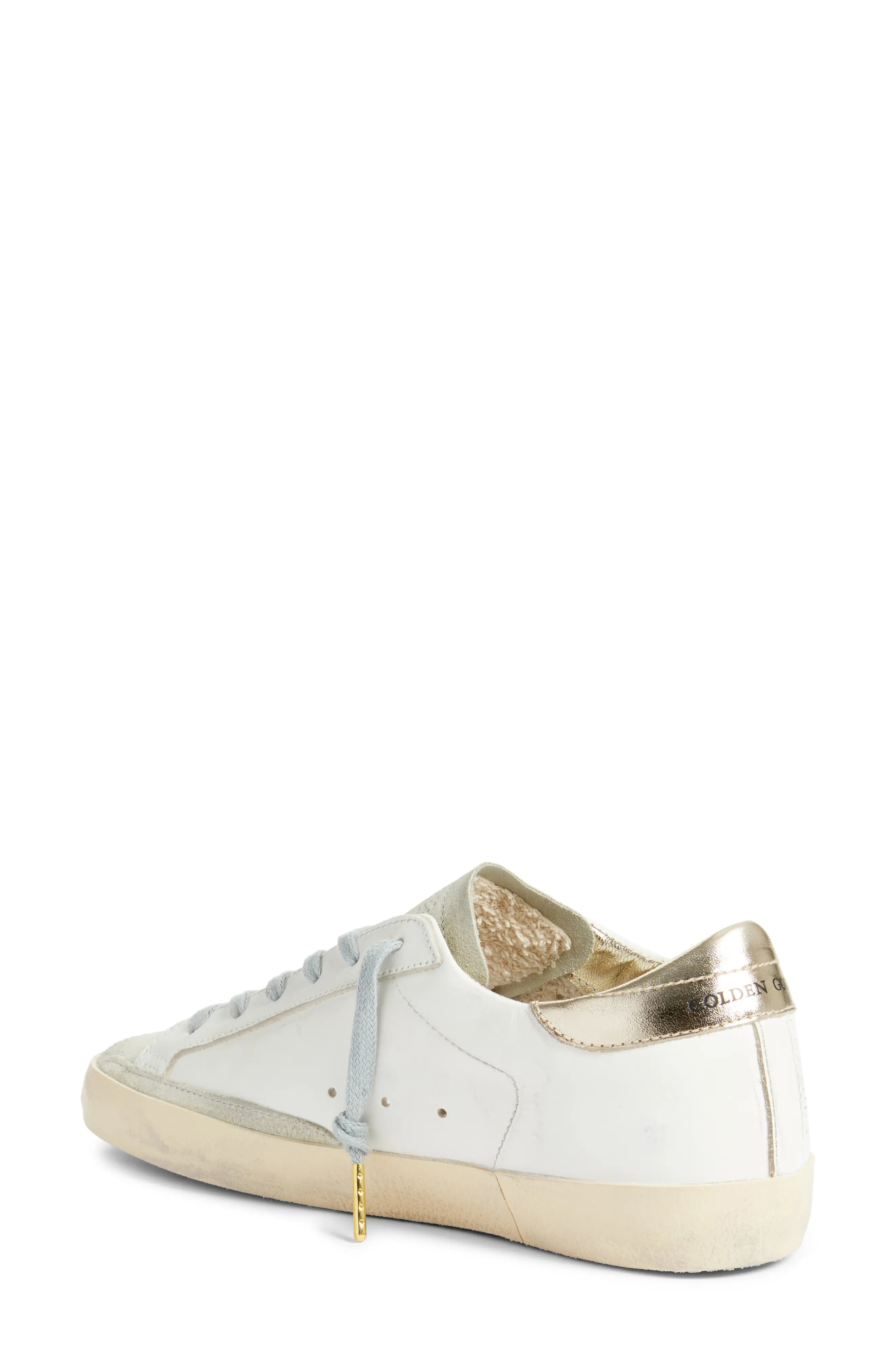 Super-Star Low Top Sneaker in White/Blue - 2