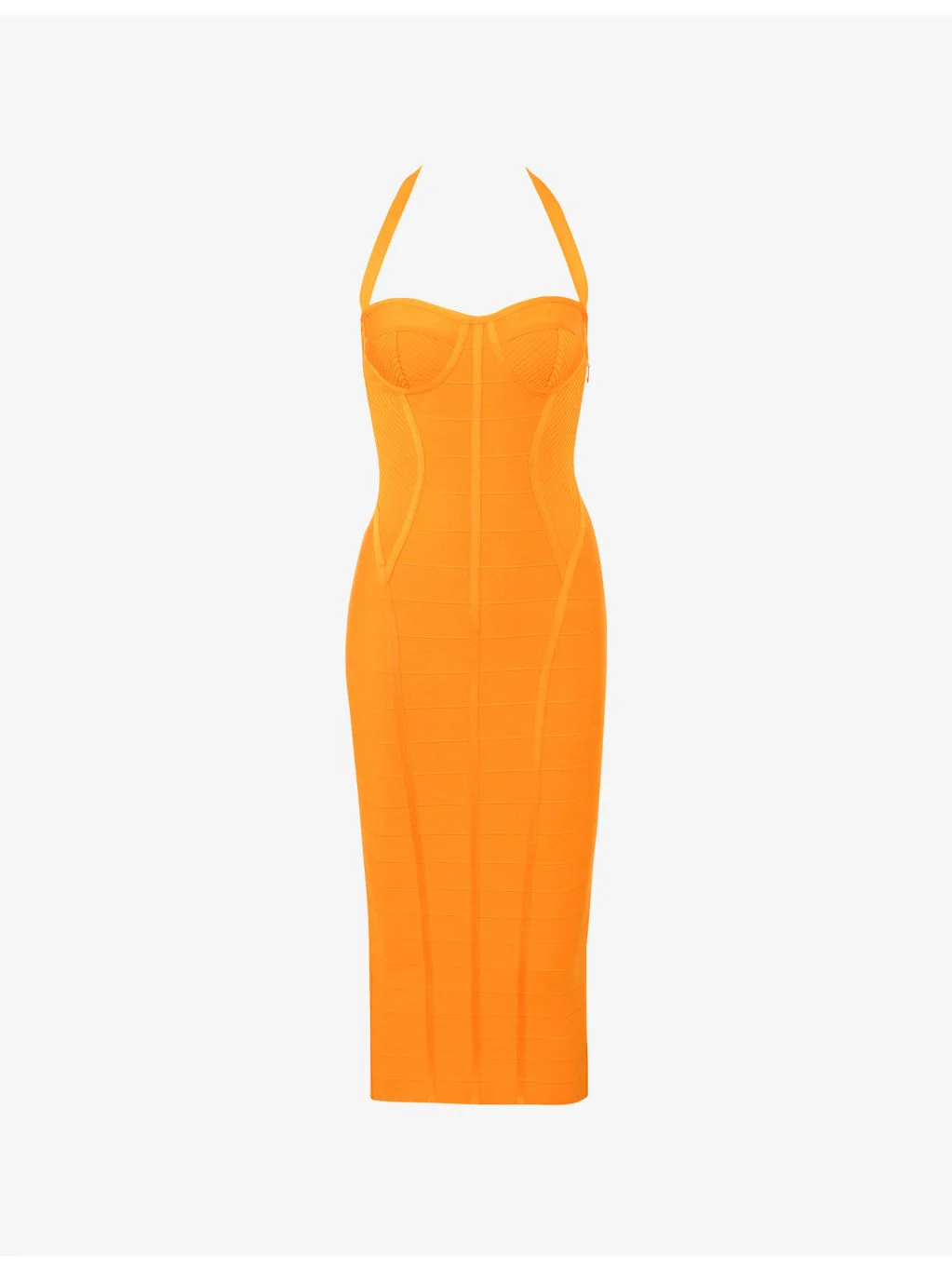 The Supermodel Halter-Neck Bandage Stretch-Woven Mini Dress - 1