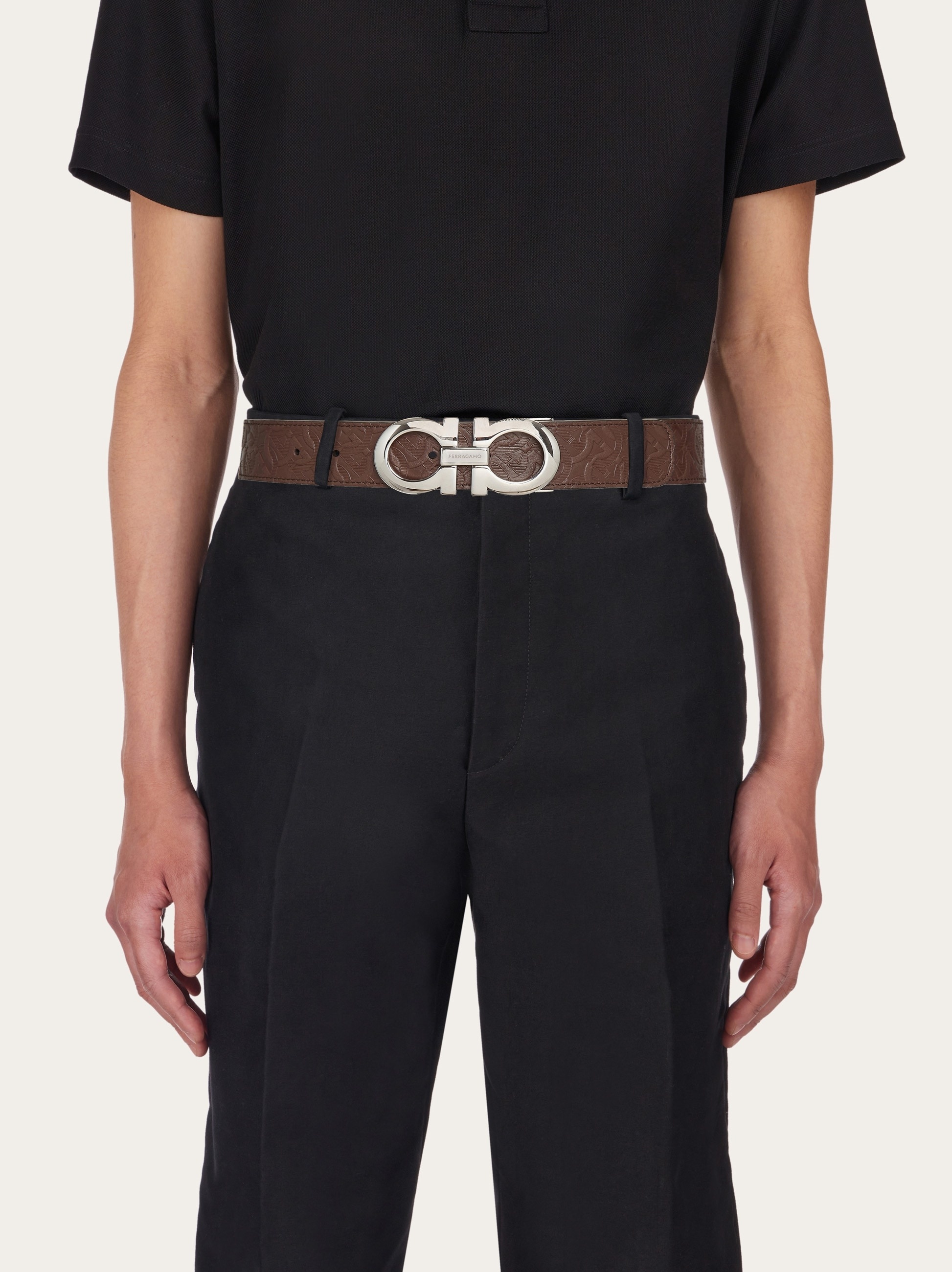 FERRAGAMO Reversible and adjustable Gancini belt REVERSIBLE