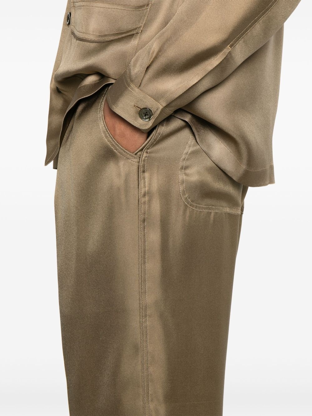 silk twill trousers - 5