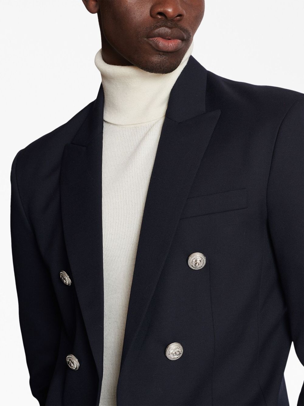 button-detailed wool blazer - 7