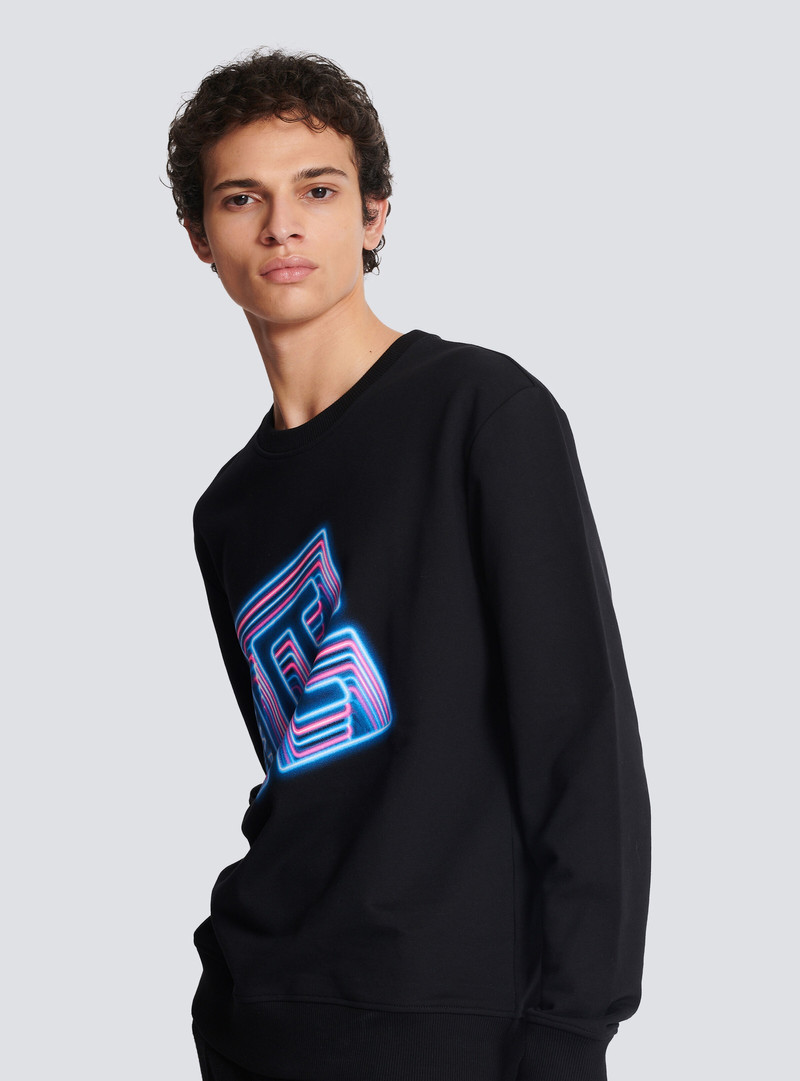 Sweatshirt with neon printed labyrinth logo 6