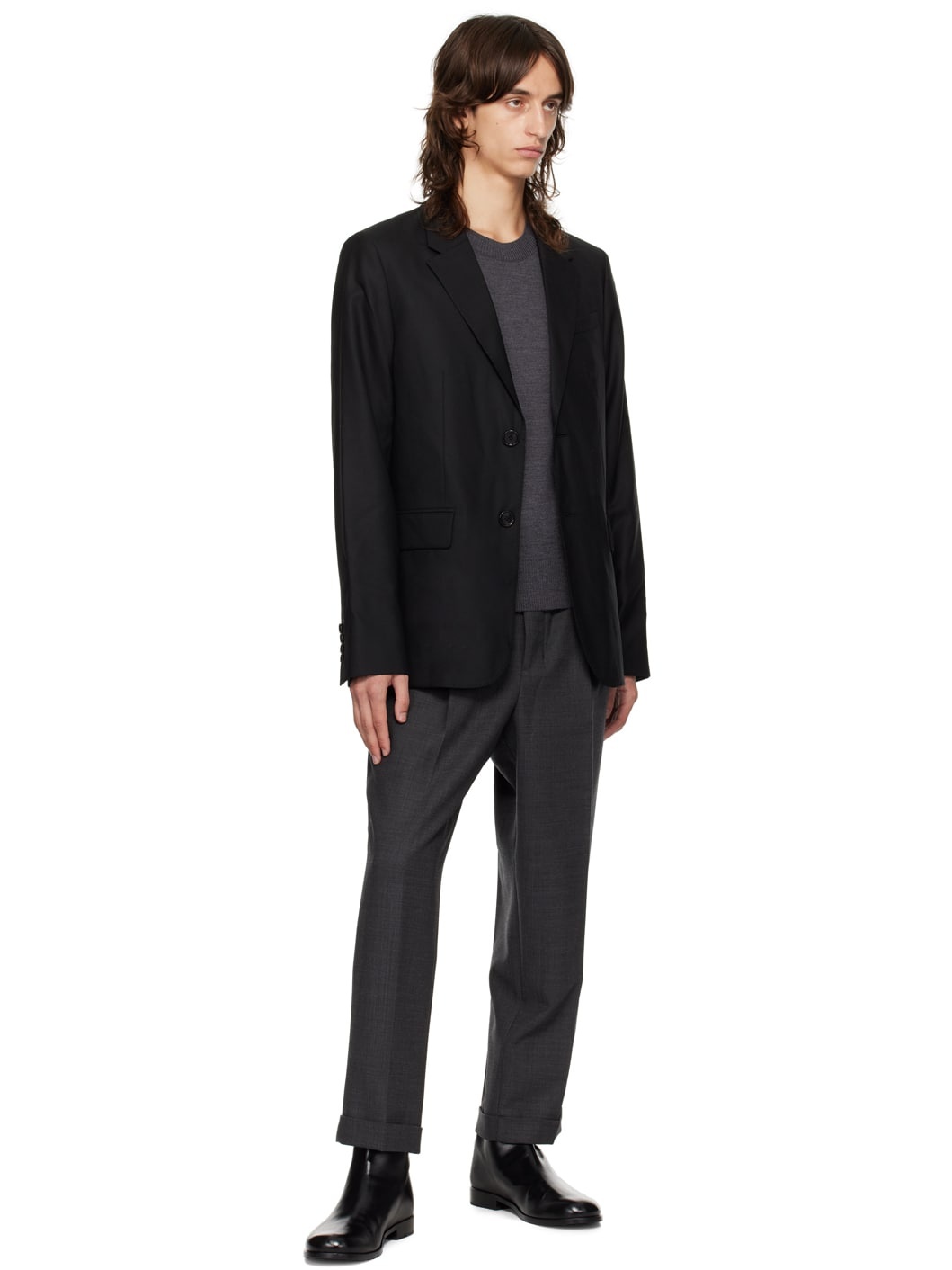 Gray Carrot Fit Trousers - 4