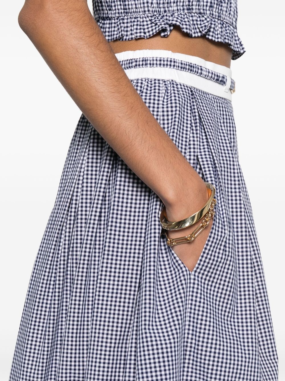 gingham-pattern midi skirt - 5