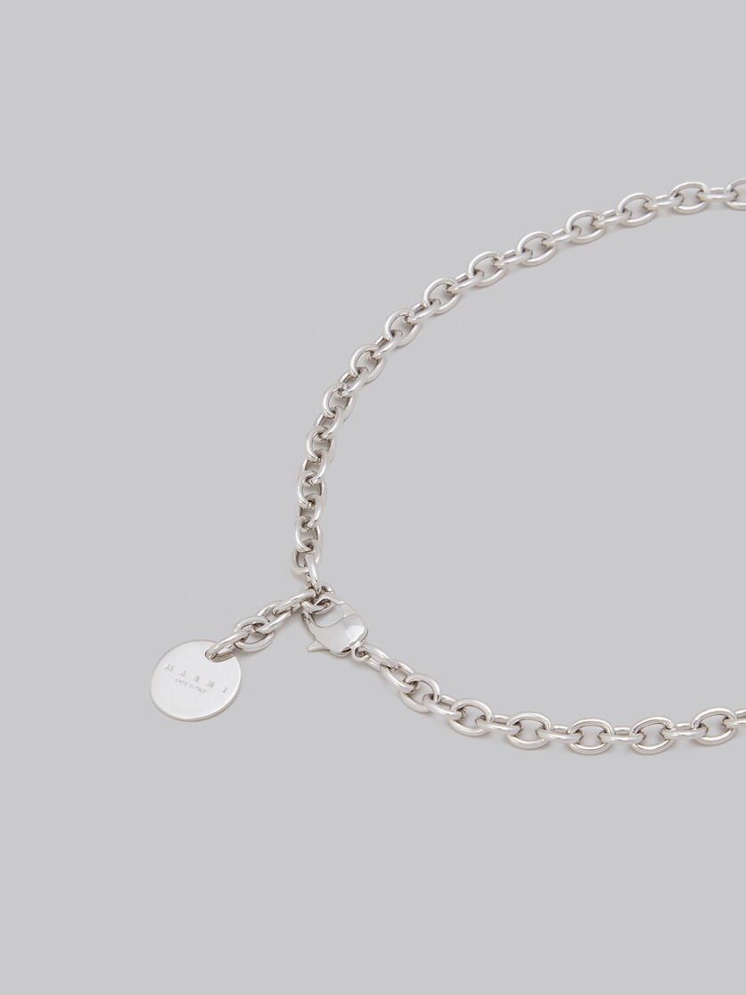 CHAIN NECKLACE WITH RED ENAMELLED BONE - 3