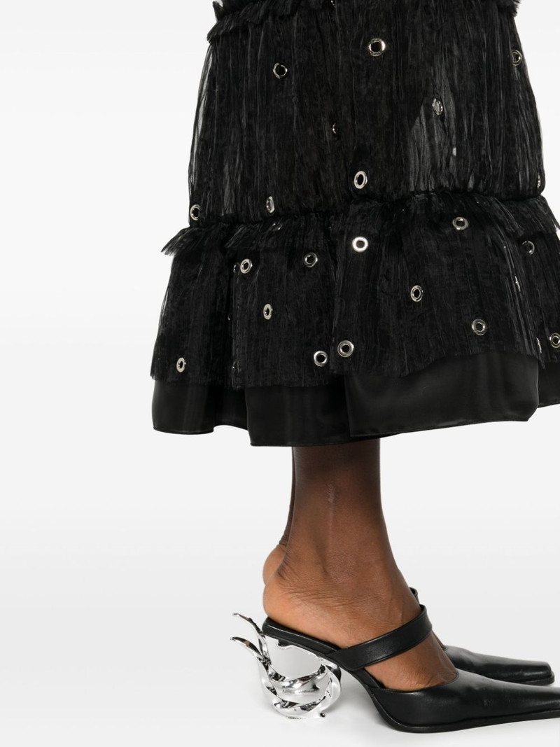 eyelet-embellished flared maxi dress 5