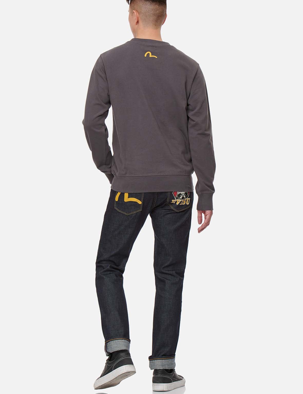 Seagull and Godhead Print Slim Fit Jeans #2010 - 3