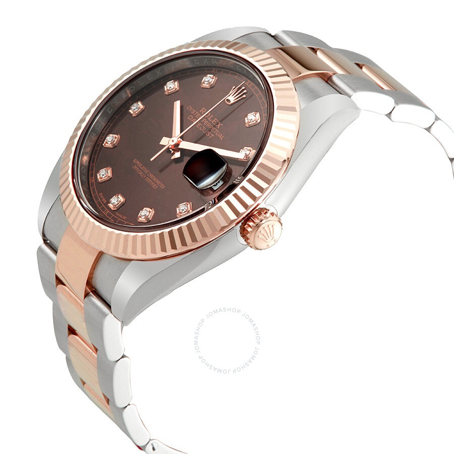 Rolex Datejust 41 Chocolate Diamond Dial Steel and 18K Everose Gold Oyster Men's Watch 126331CHDO - 2