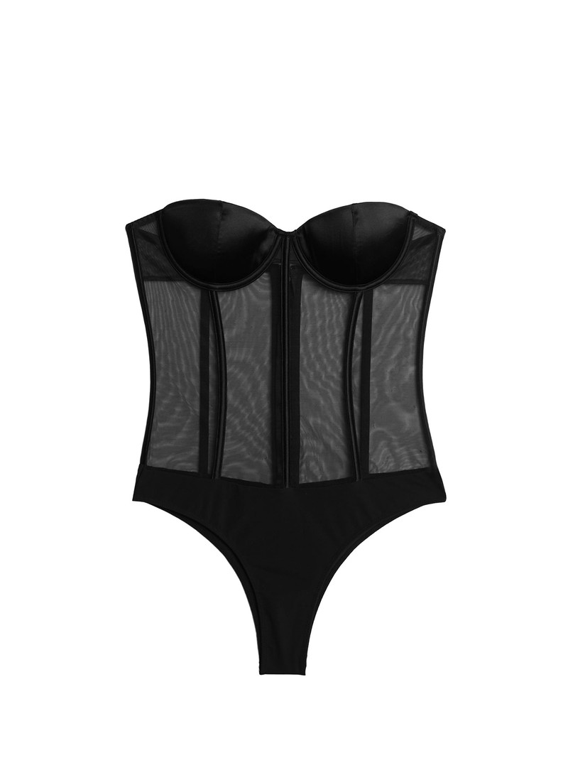 Silk & Mesh Bodysuit 1