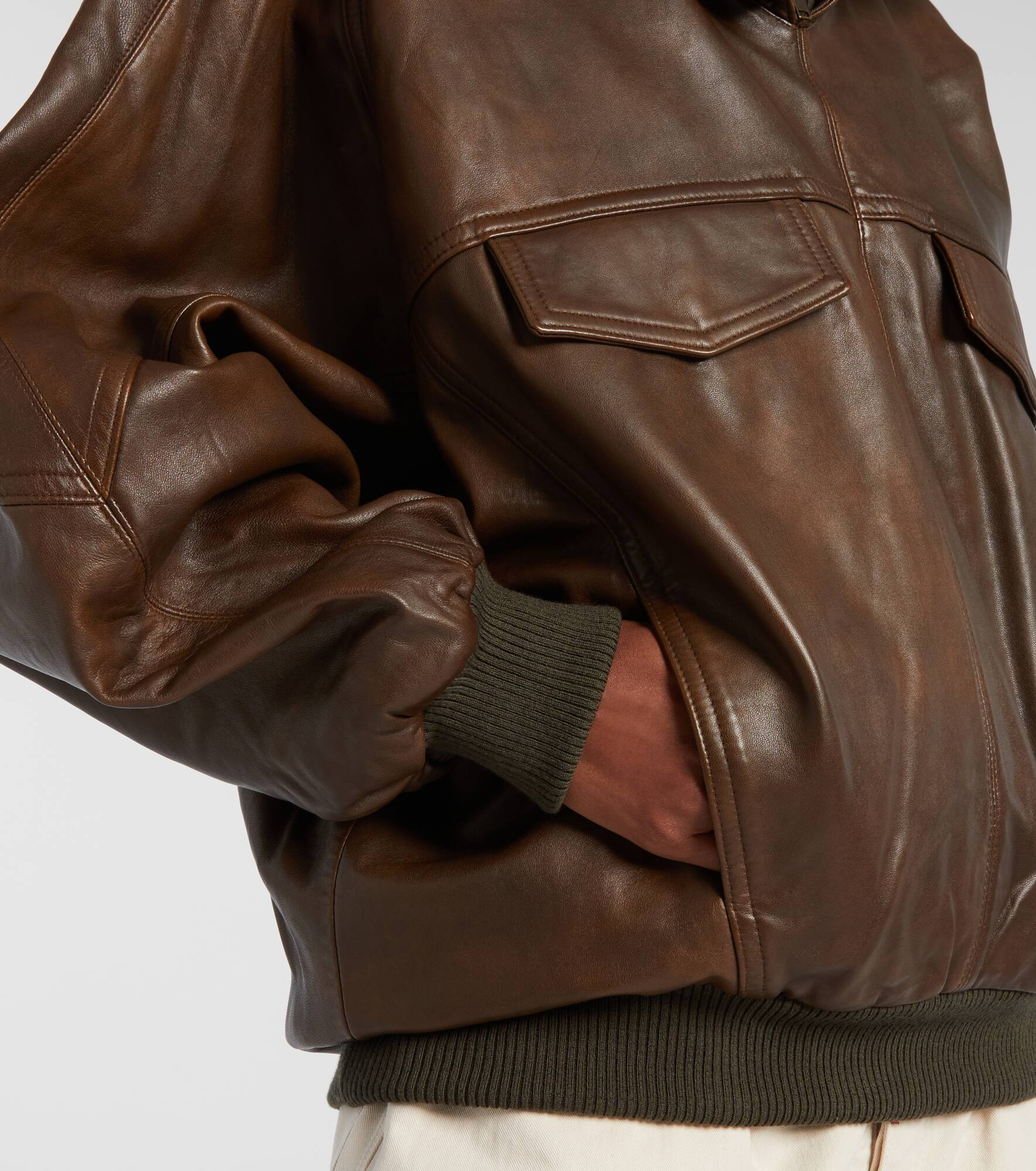 Dorry oversized leather jacket - 5