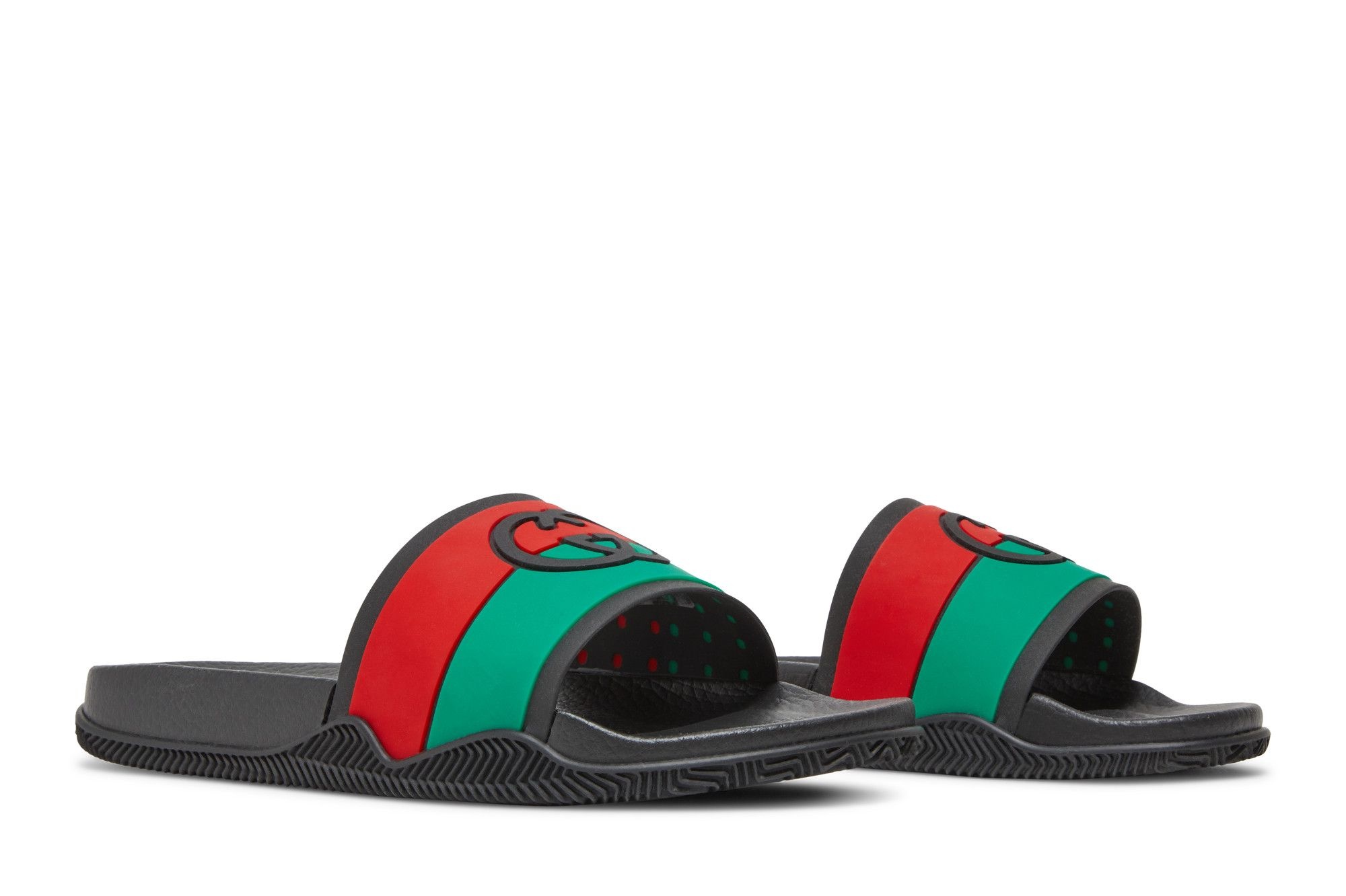 Gucci Slide 'Interlocking G - Black Red Green' - 8
