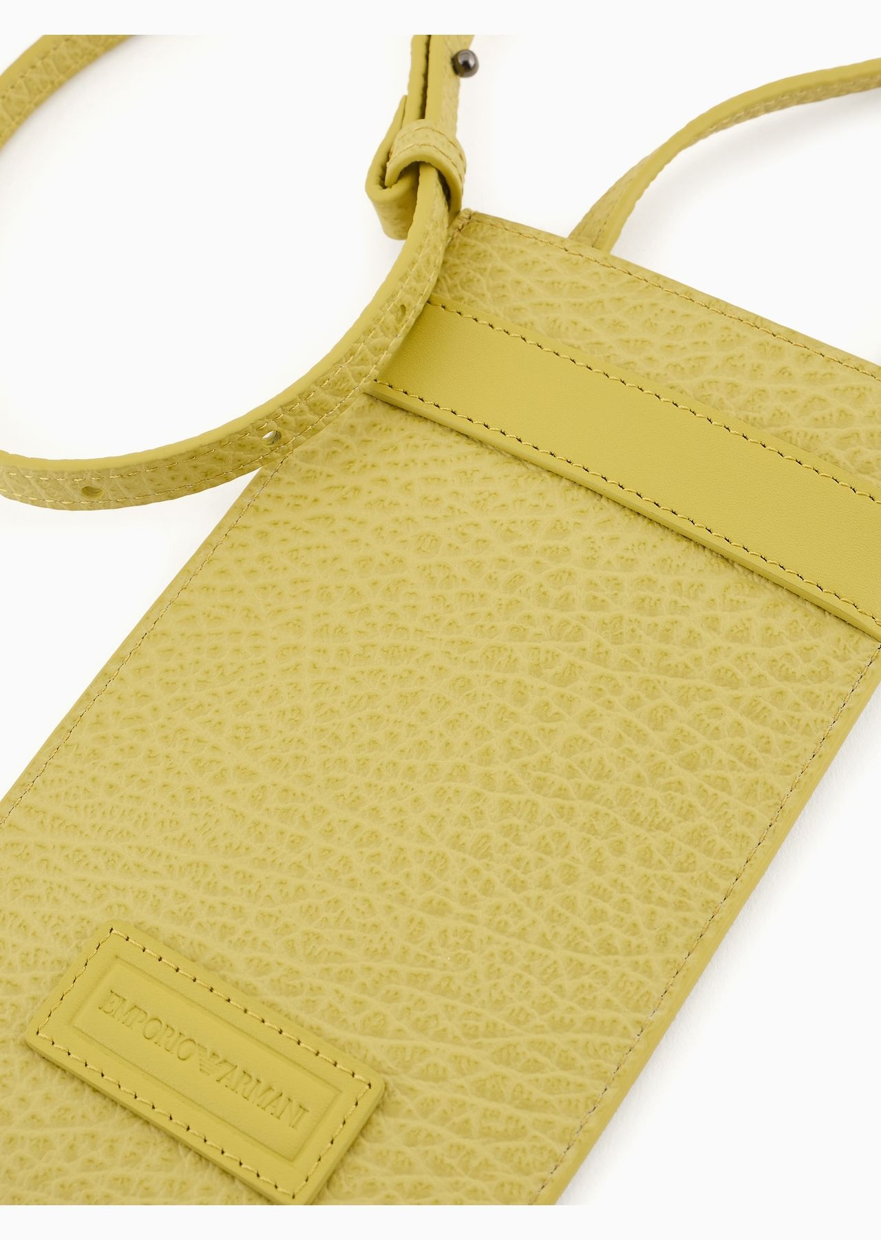 Pebbled-leather tech case with shoulder strap and smooth leather details - 5