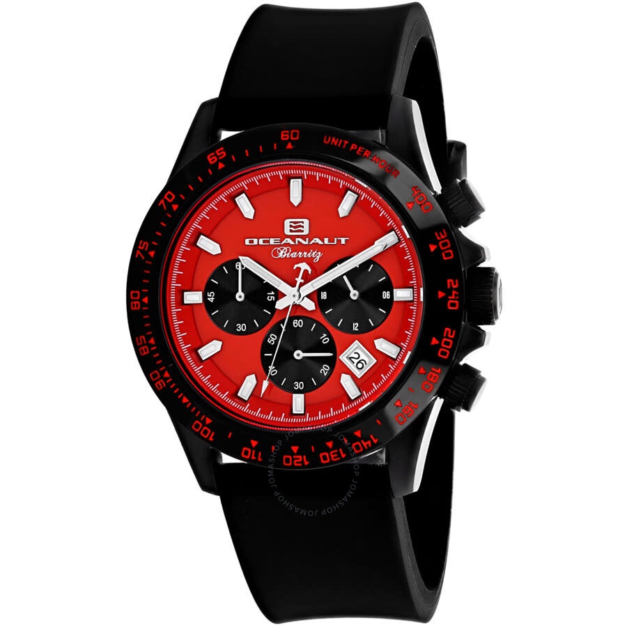 Oceanaut - Oceanaut Biarritz Chronograph Quartz Red Dial Men's Watch OC6115R - 1