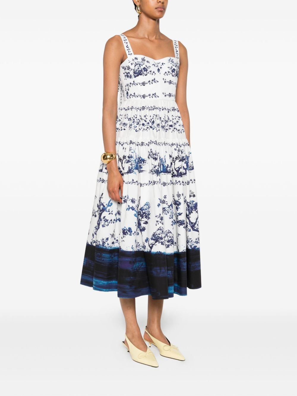 floral-print midi dress - 3
