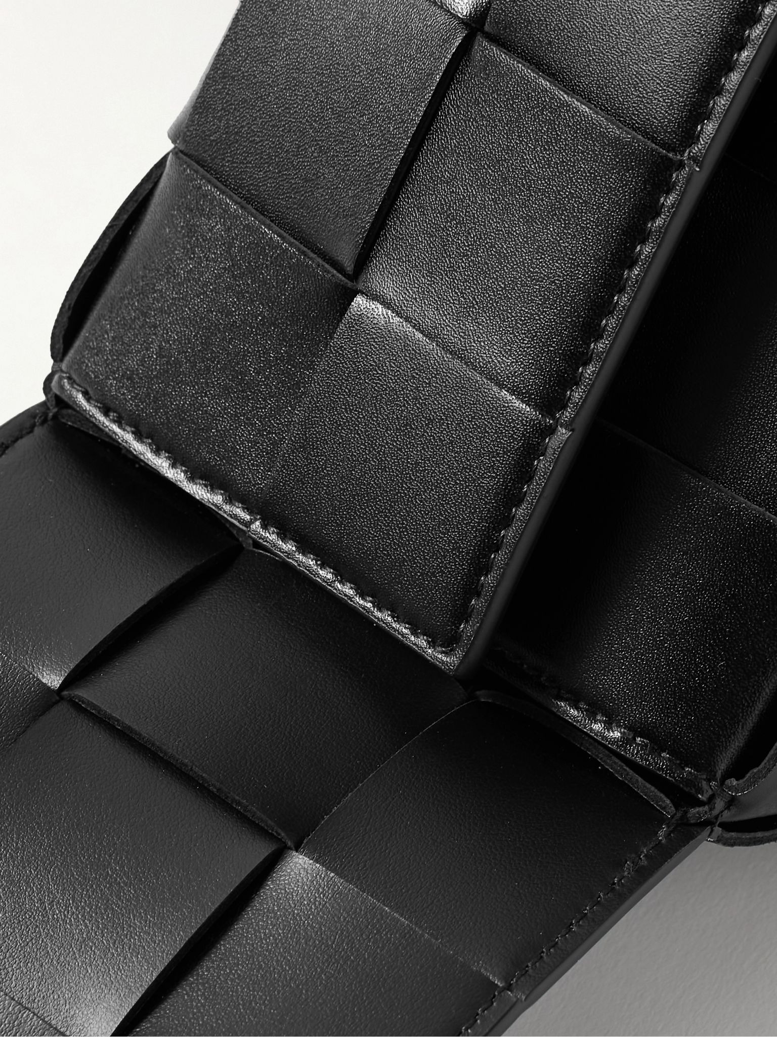 Intrecciato Leather Wash Bag Black - 3