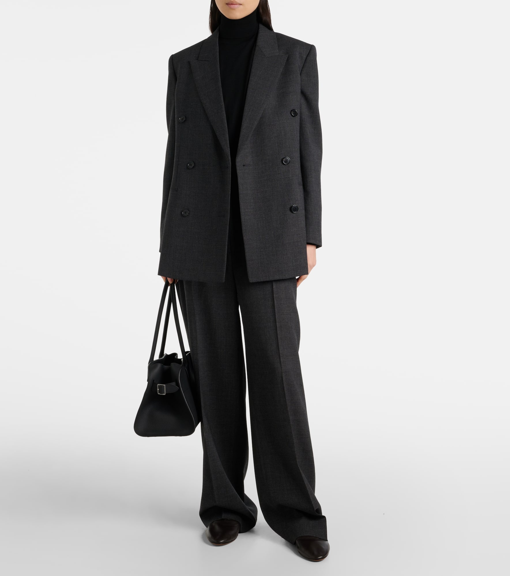 ［25ss新作］THE ROW Franny ウール製 ジャケット 8408W3461NVY The Row Franny Jacket in Wool | REVERSIBLE