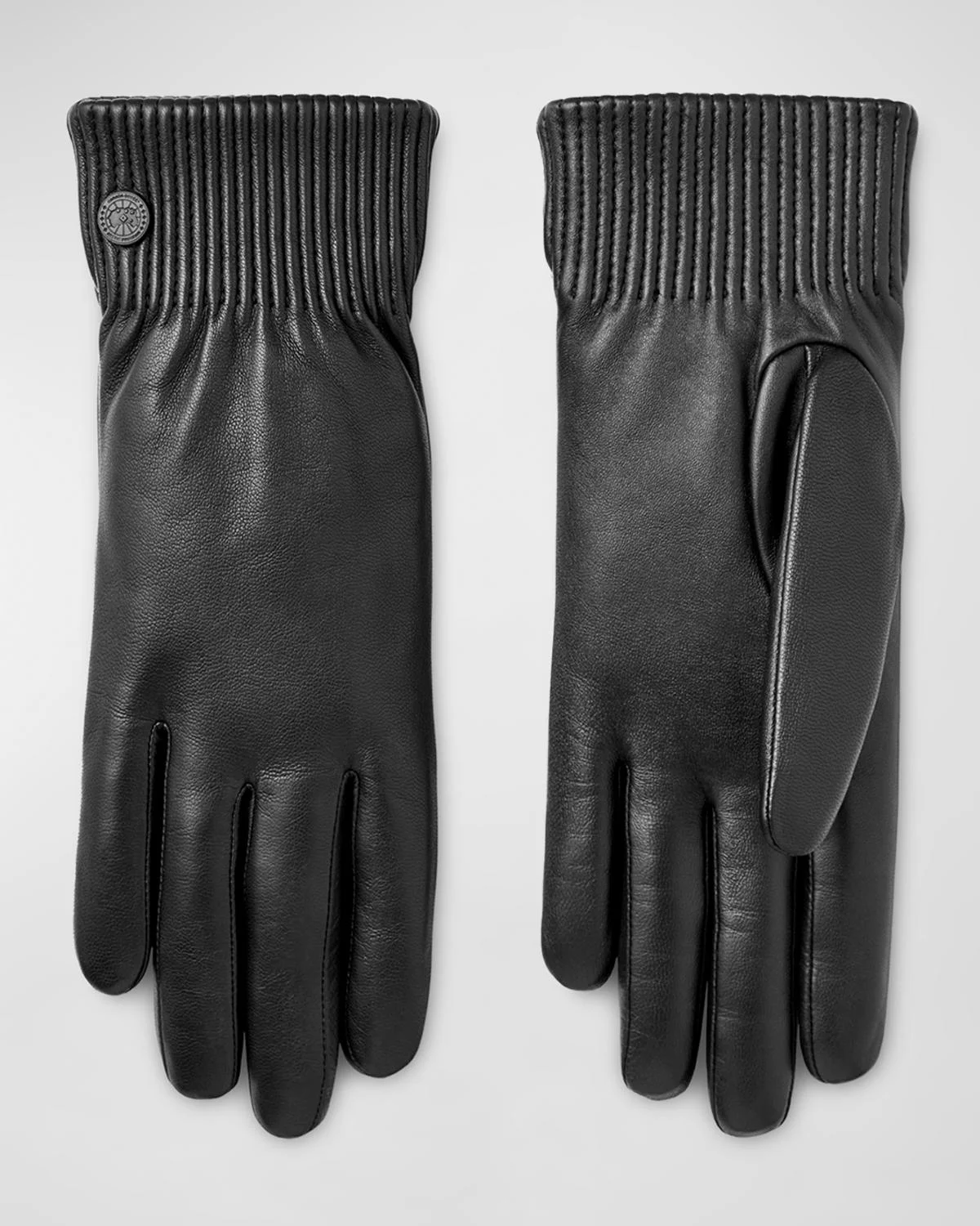 Ribbed Leather Gloves - 1