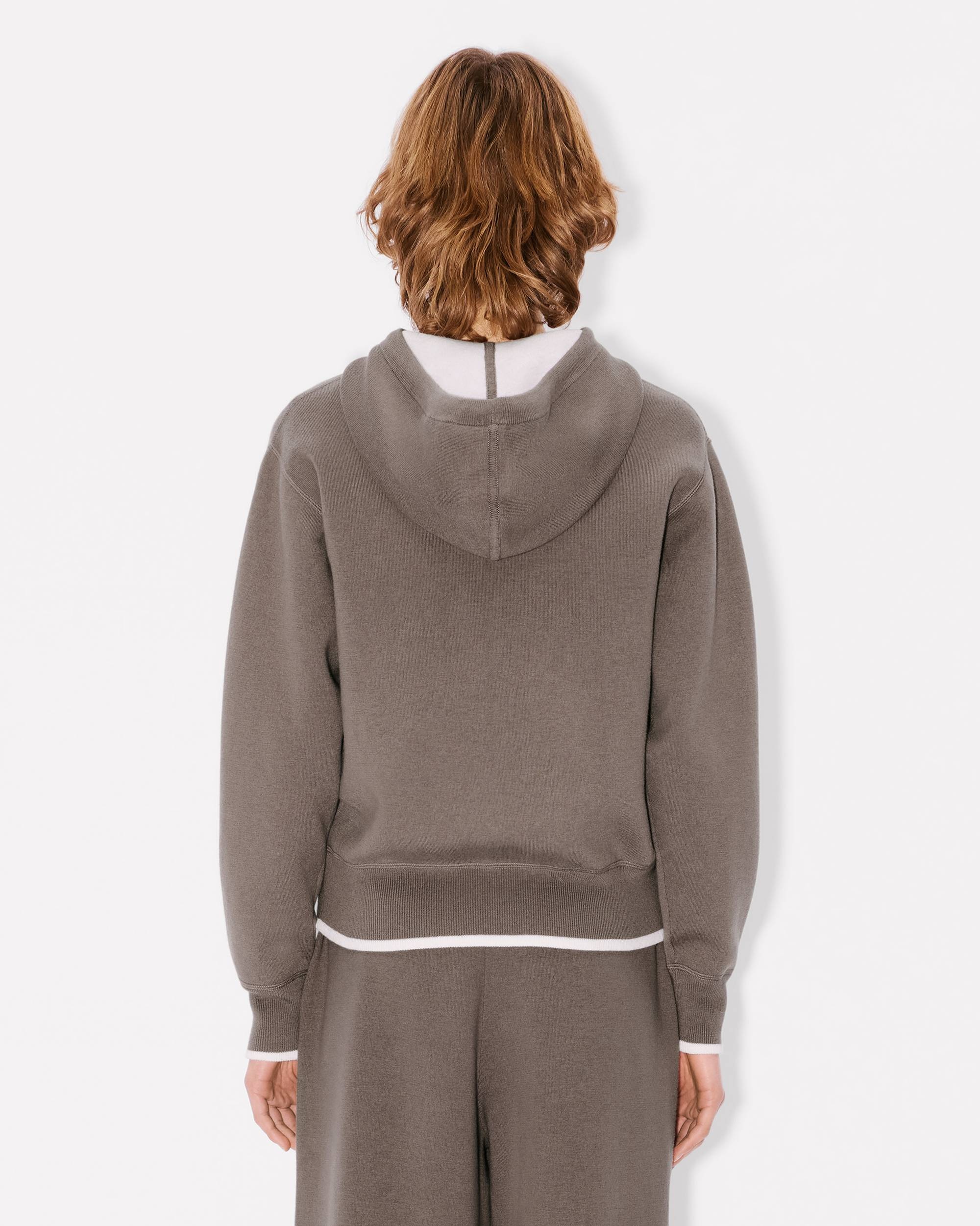 'Boke Flower 2.0' embroidered zip-up hoodie in cotton and wool - 4