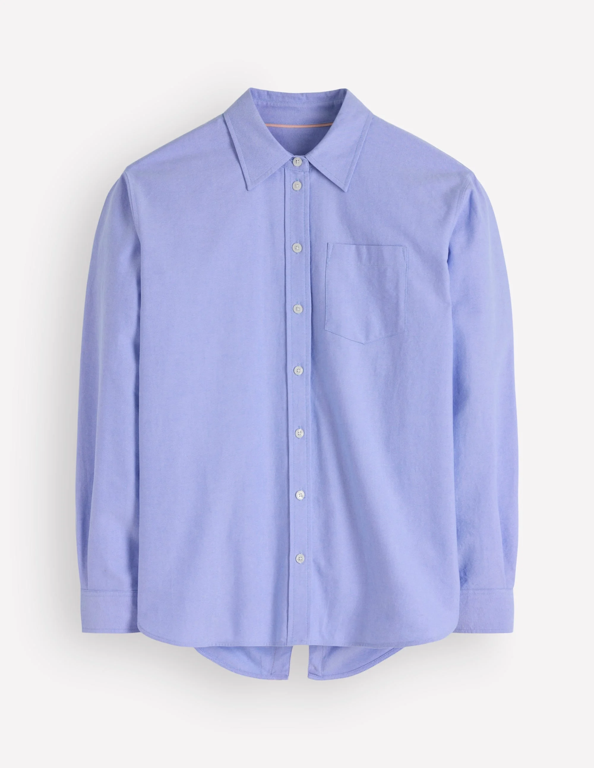 Sienna Relaxed Cotton Shirt-Blue Oxford, Trim Back - 1