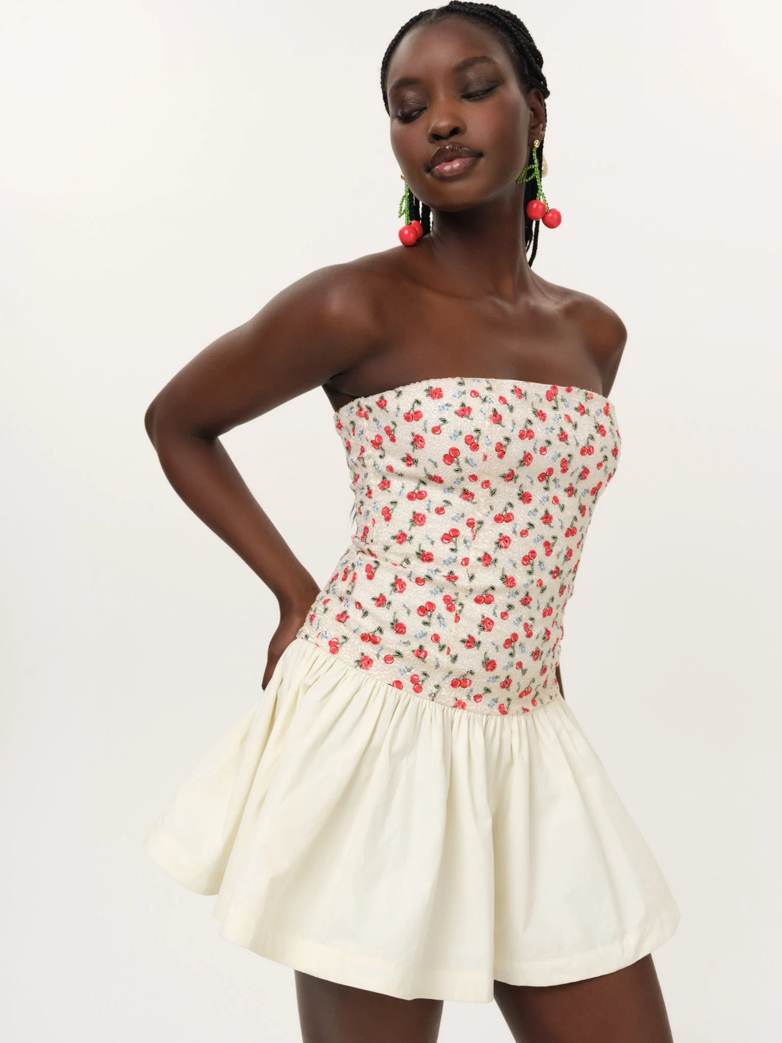 Cherry Beaded Mini Dress - 1