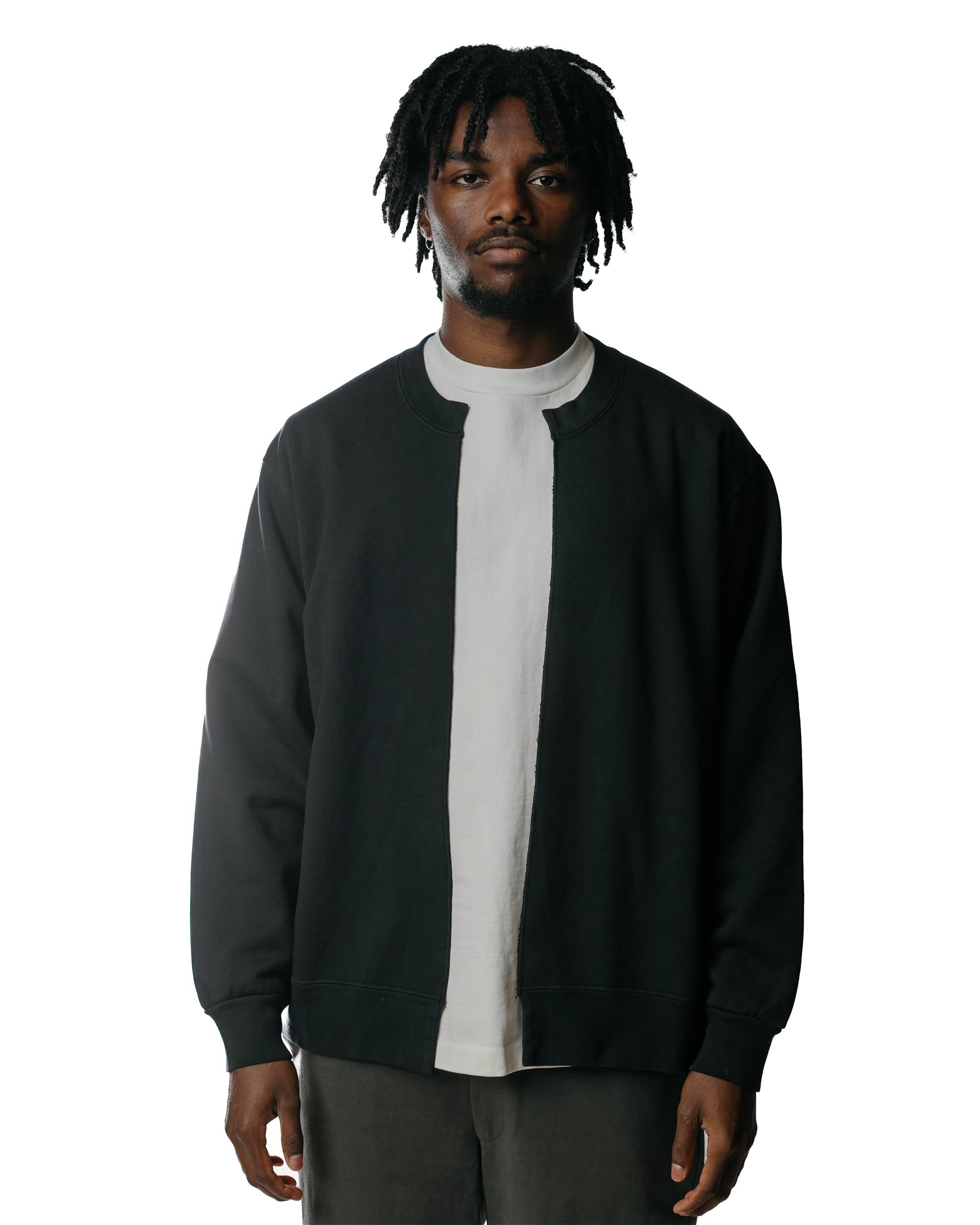 LADY WHITE CO. Split Crew Cardigan Pitch Navy | REVERSIBLE