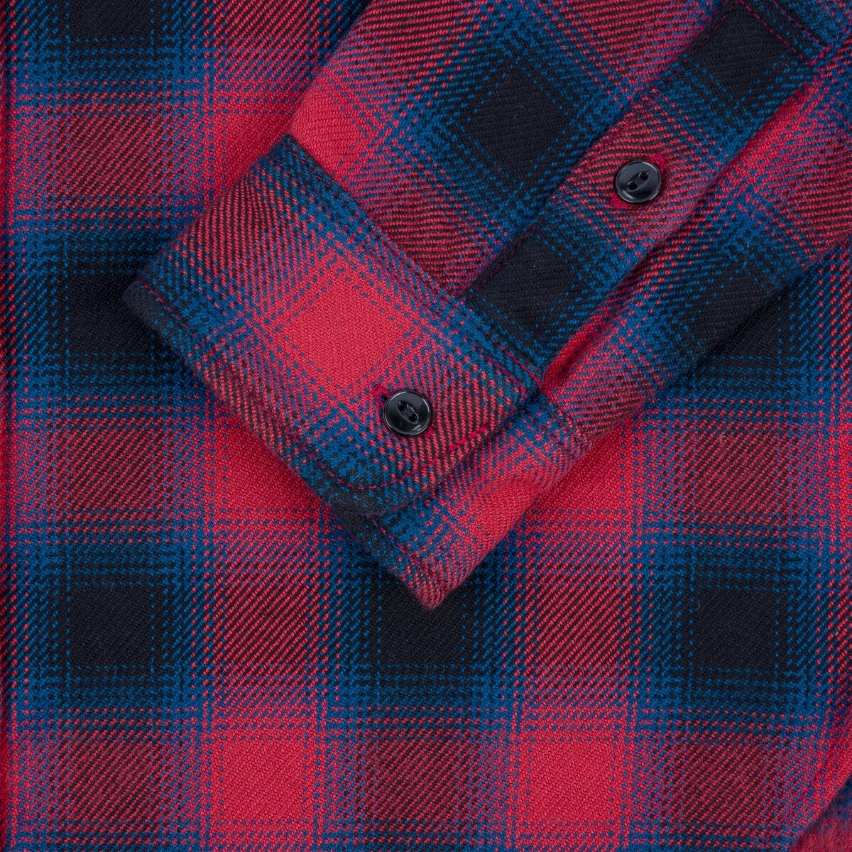 IHSH-379-RED Ultra Heavy Flannel Ombré Check Work Shirt - Red - 14