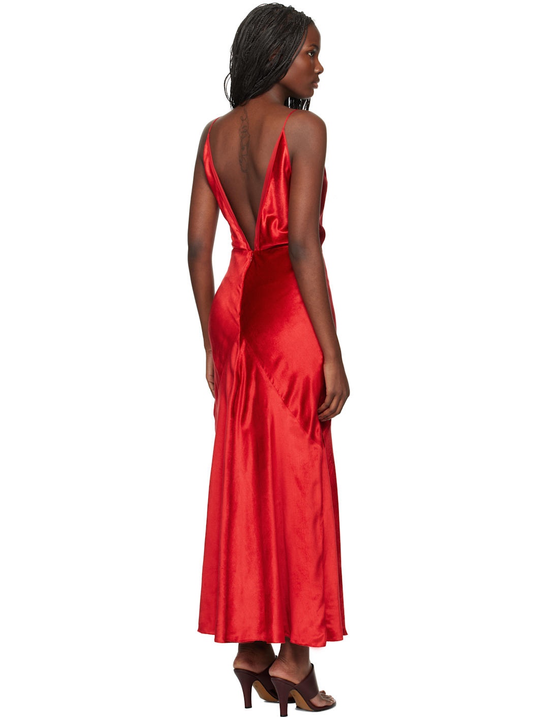 Red Brigita Slip  Maxi Dress - 3