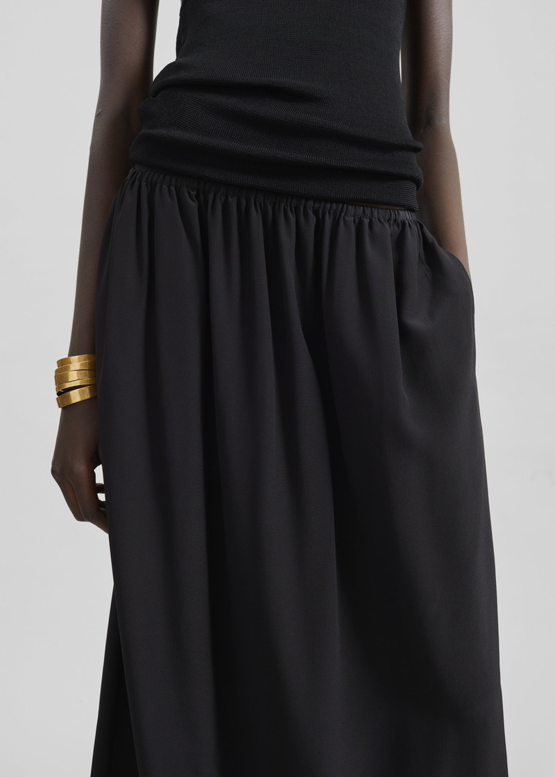 Sibena Silk Maxi Skirt - Black 4