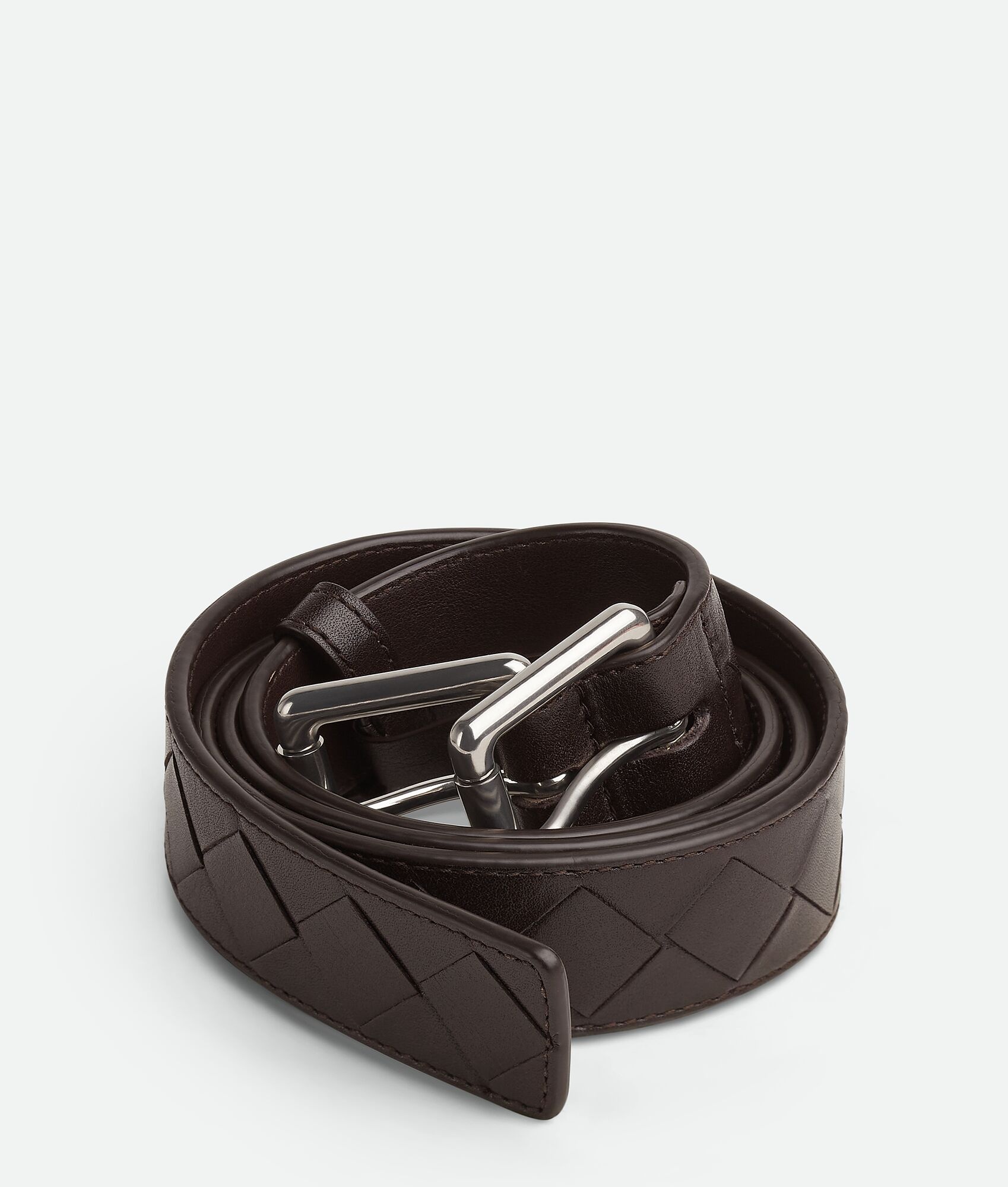 intrecciato double buckle belt - 3