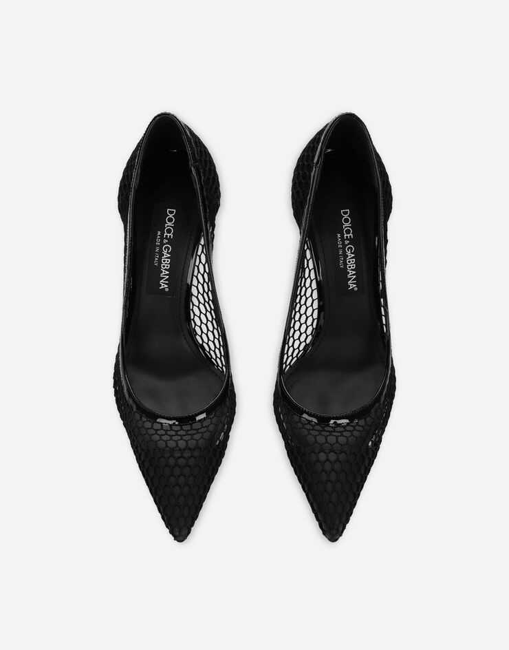 Mesh and patent leather pumps - 4