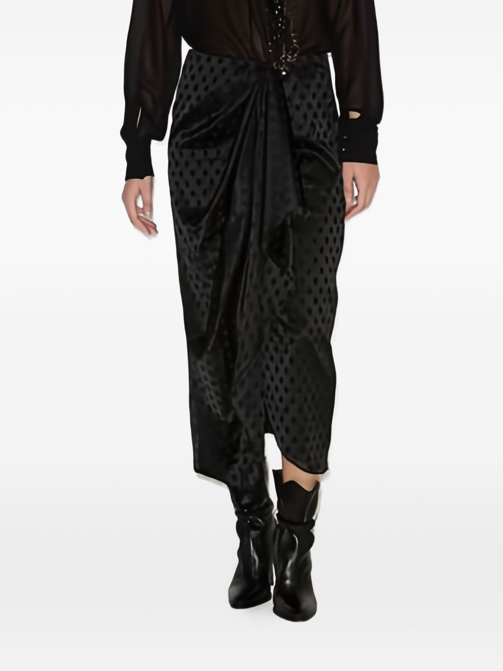 Breen polka-dot draped skirt - 3