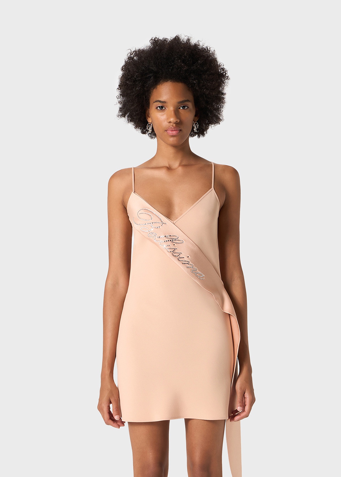 SLIP DRESS WITH SATIN BAND AND LOGO DECORATION - 3
