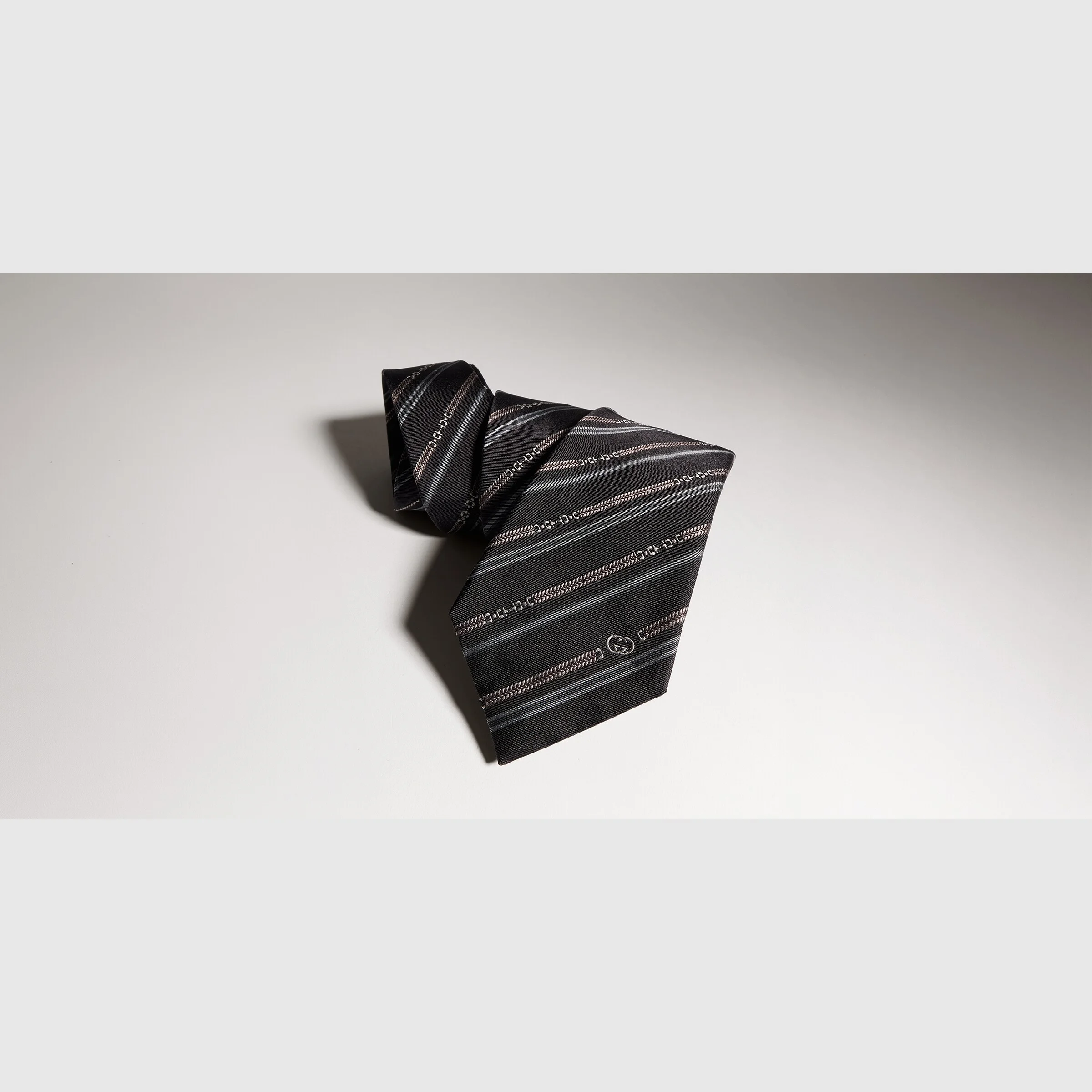 Interlocking G Horsebit belt silk tie - 1