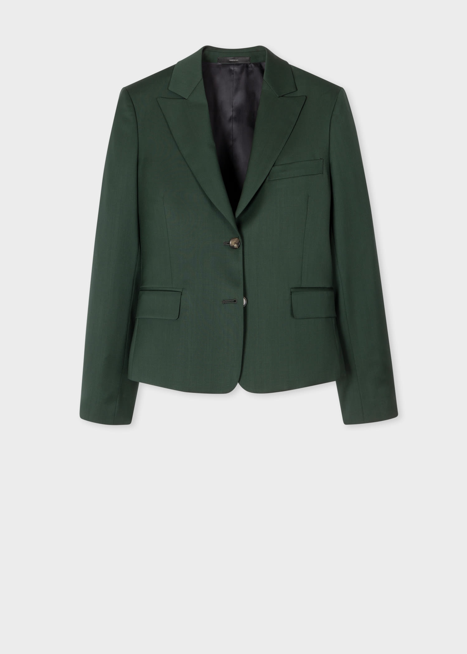 Paul Smith Dark Green Wool Twill Blazer | REVERSIBLE