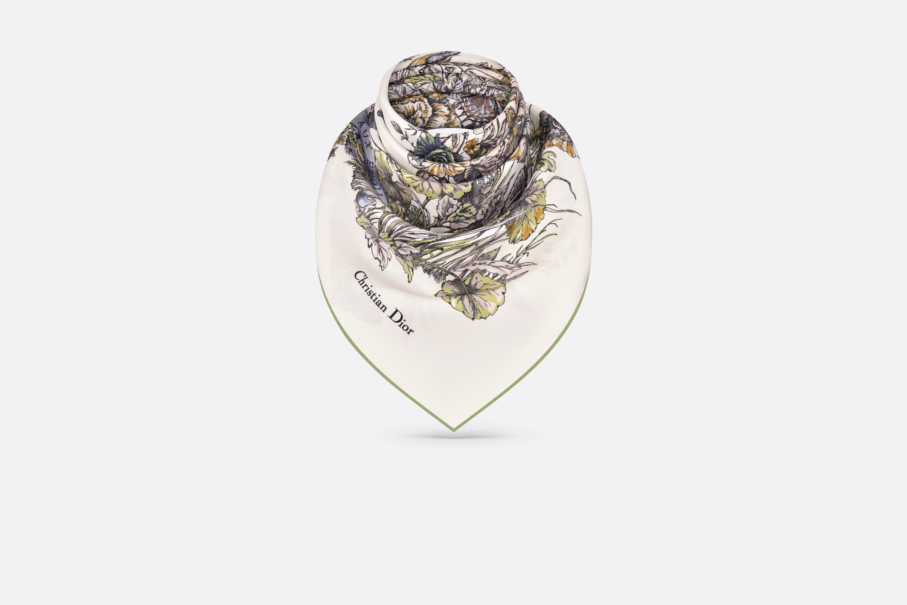 【関税込み♪】Dior Around the World 90 スクエアスカーフ Dior Around the World 90 Square Scarf Ivory and Gold-Tone