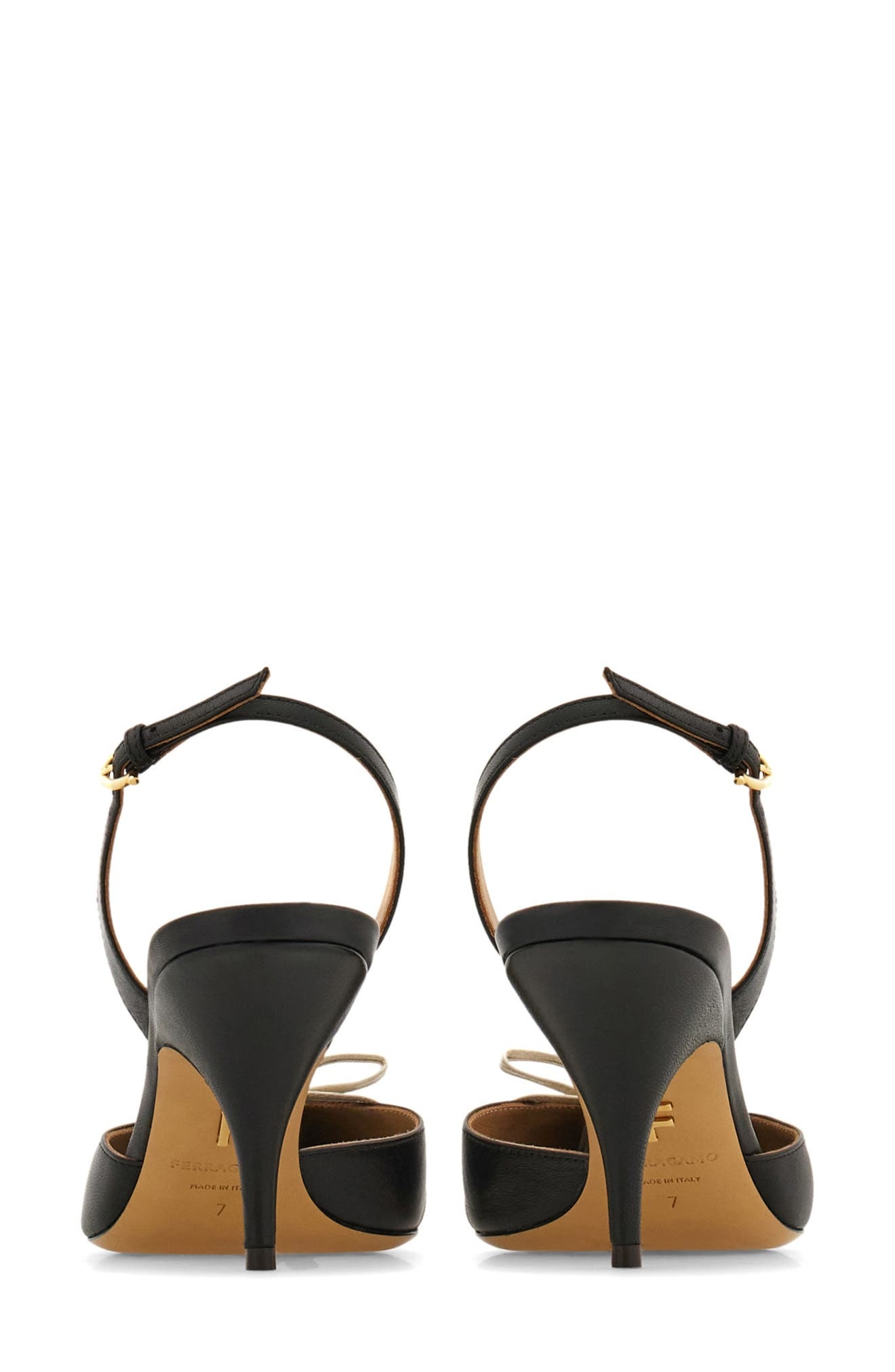FERRAGAMO Gylla Pointed Toe Slingback Pump in Nero at Nordstrom - 6