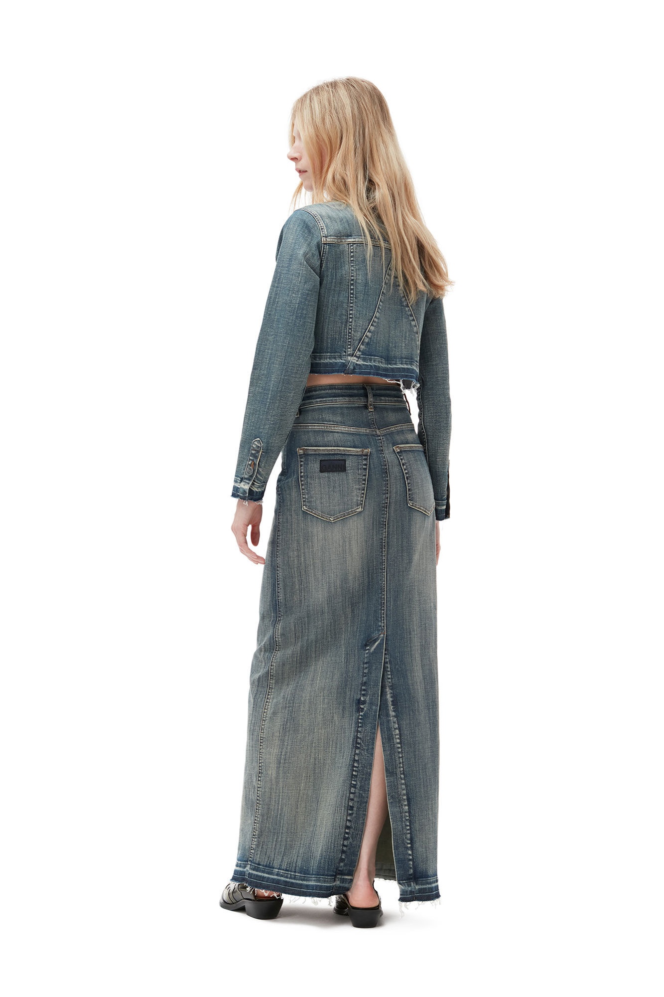 TINT EDGE DENIM MAXI SKIRT - 4