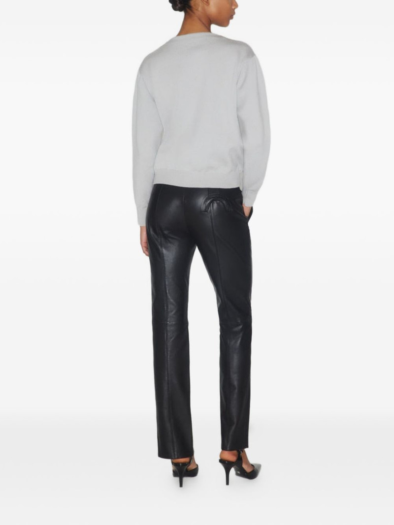 Smiley panelled leather trousers 3