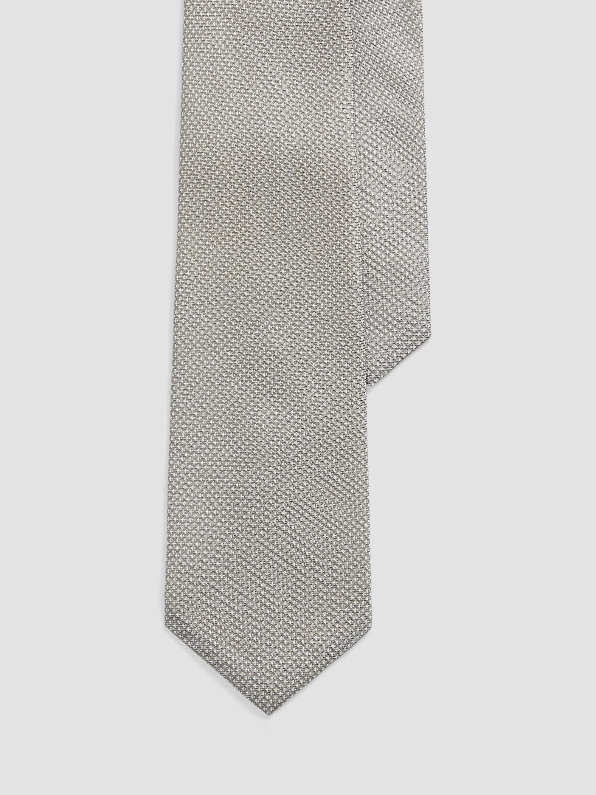 Men's Silk Neck Tie - Pearl Grey - 1