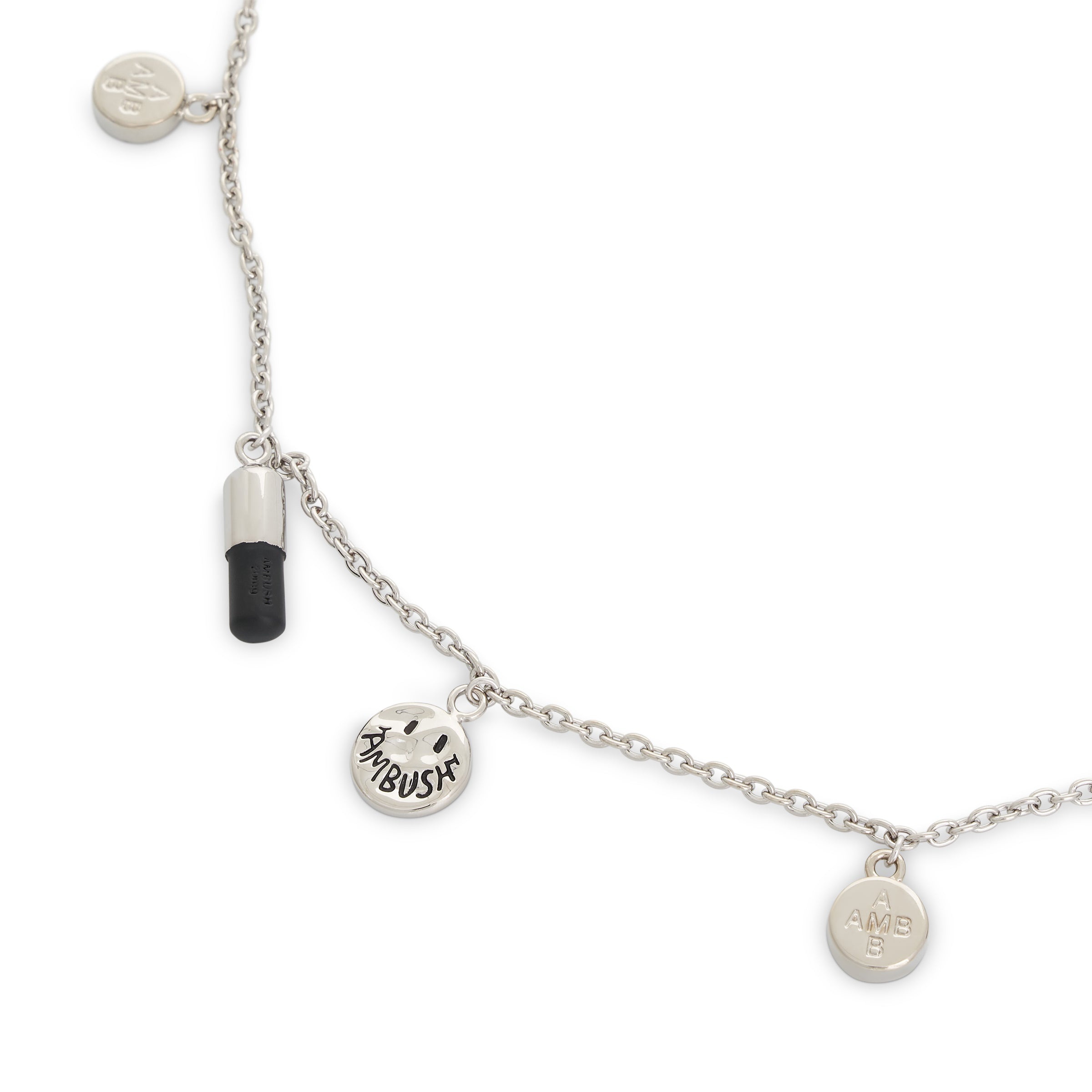 Multipill Charm Necklace in Silver/Black - 3