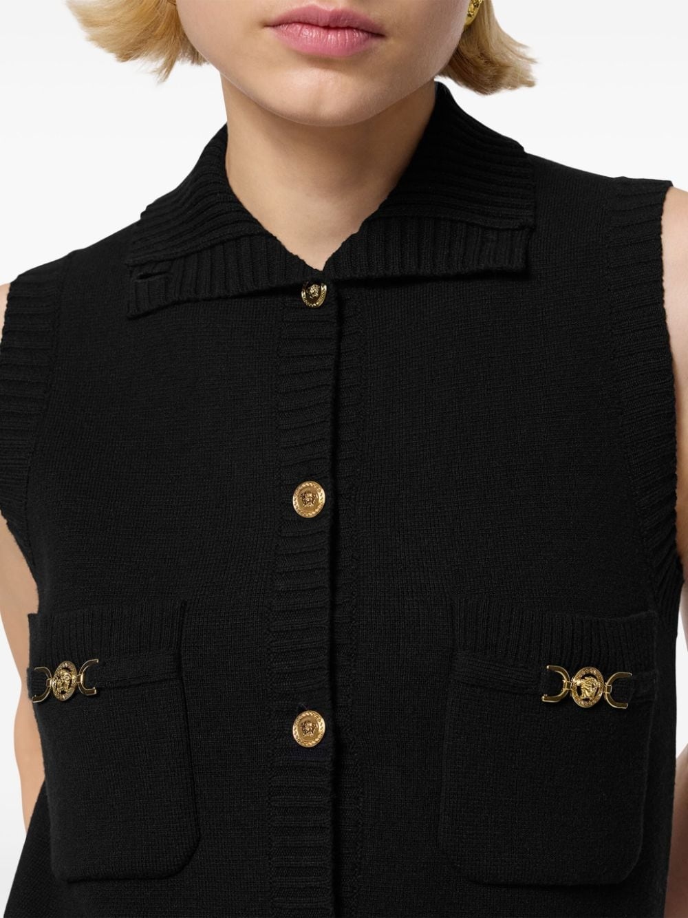 sleeveless knitted minidress - 5