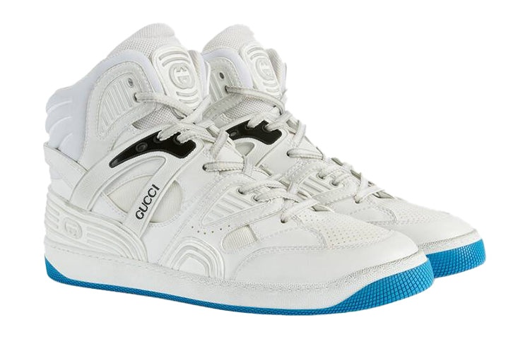 Gucci Basket Breathable Wear-Resistant Non-Slip High 'White Blue' 661301-2SHA0-9014 - 2