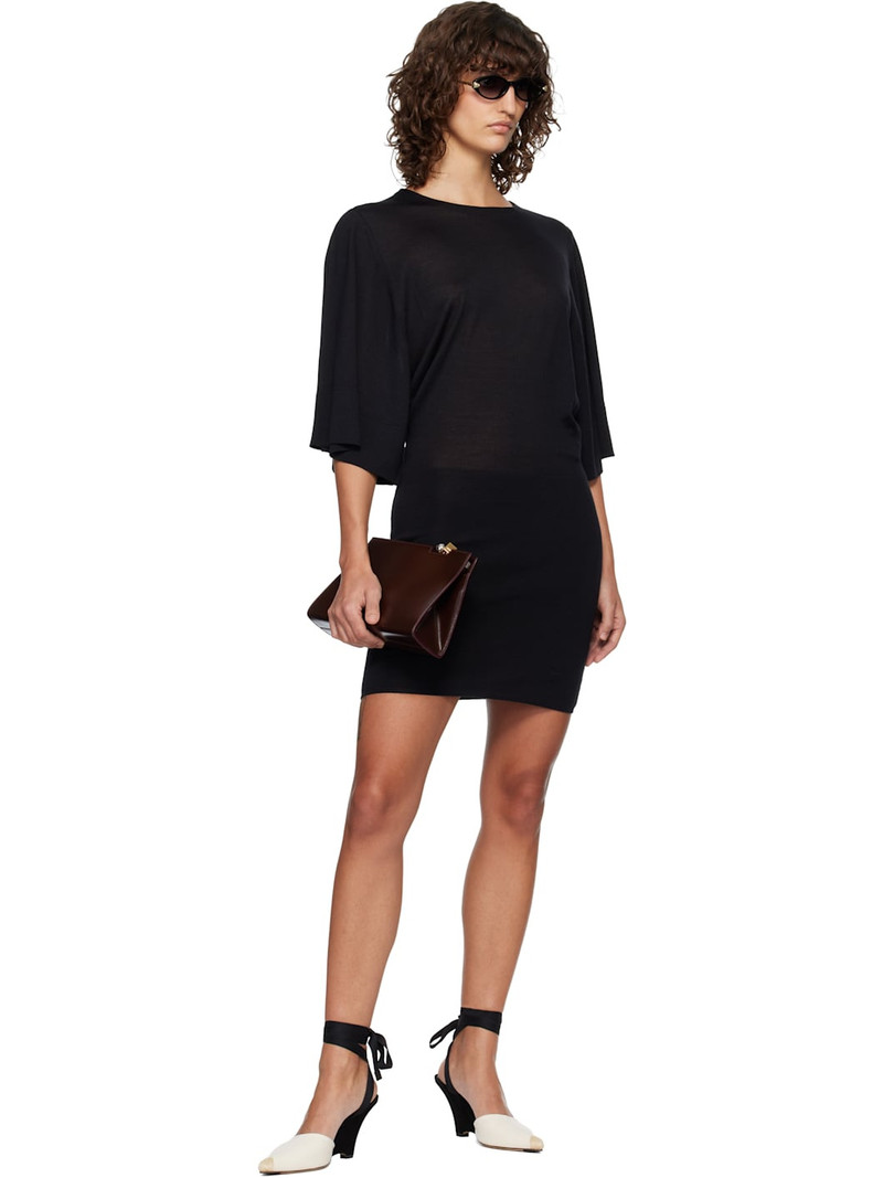 JACQUEMUS Black 'La Robe Maille Mananco' Minidress outlook