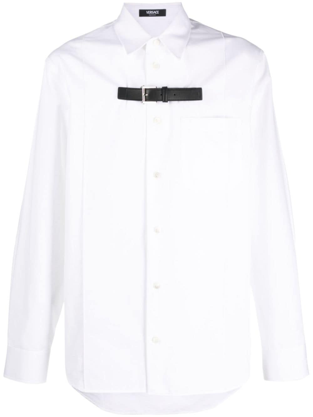buckle-detail cotton shirt - 1