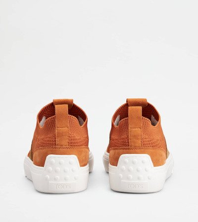 Tod's TOD'S SNEAKERS IN FABRIC AND SUEDE - ORANGE, BROWN outlook