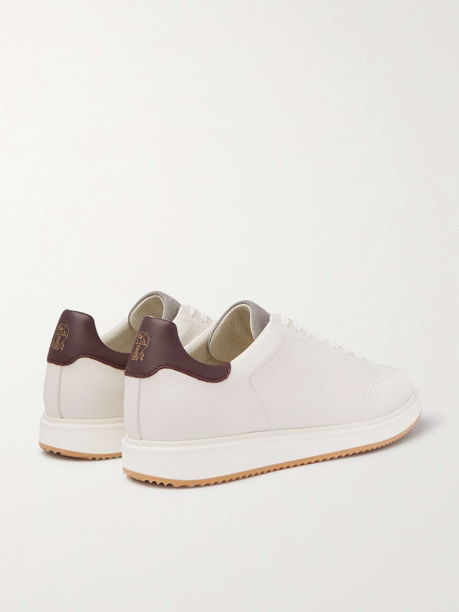 Suede-Trimmed Leather Sneakers - 5