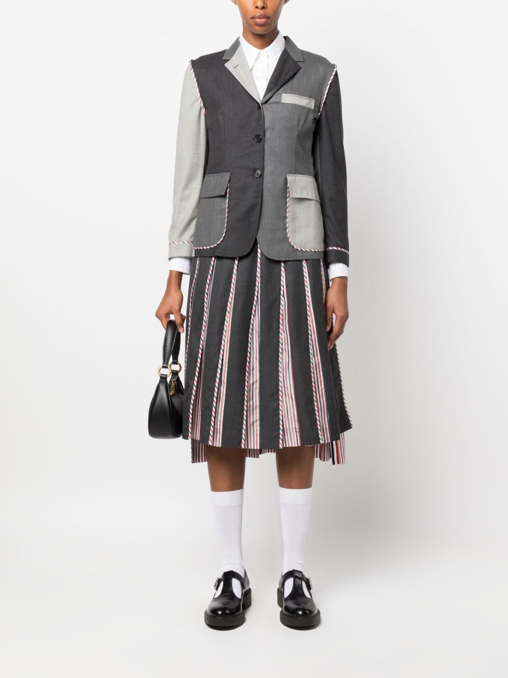 RWB-print pleated midi skirt - 2