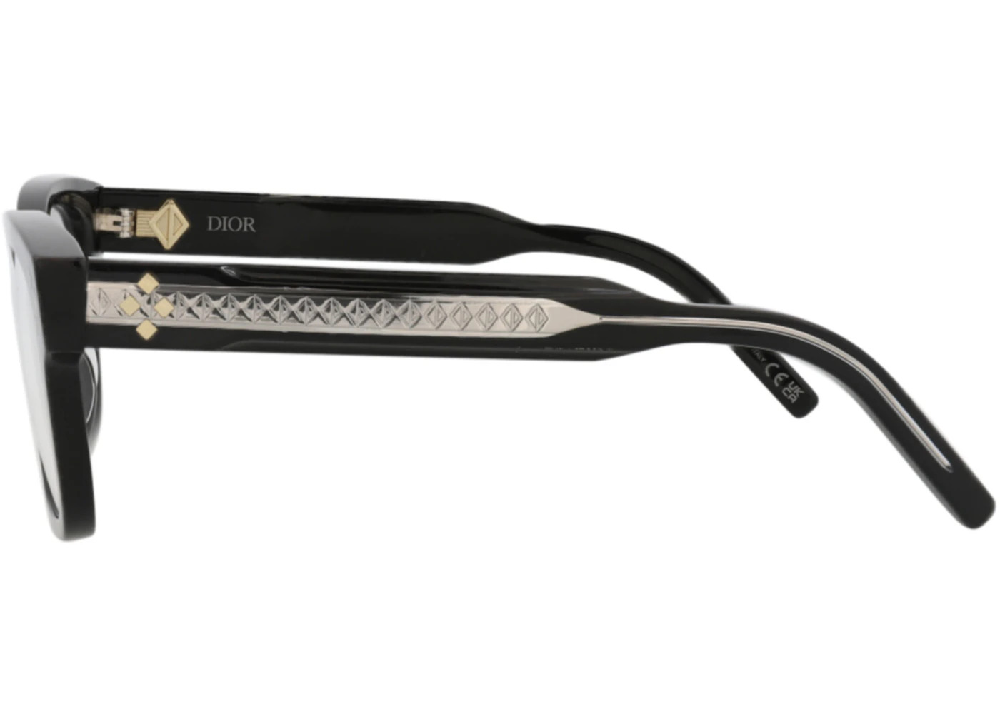 Dior Square-Frame Acetate Optical Frames Black Black Transparent (DM50062I-54-003) - 3